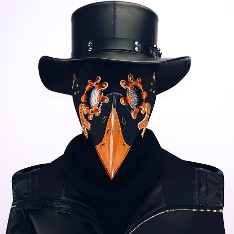 Steampunk Plague Doctor Maska Ptak Długi Nos Dziób Pu Skórzana Na Cosplay Halloween Boże Narodzenie Kostium Rekwizyty