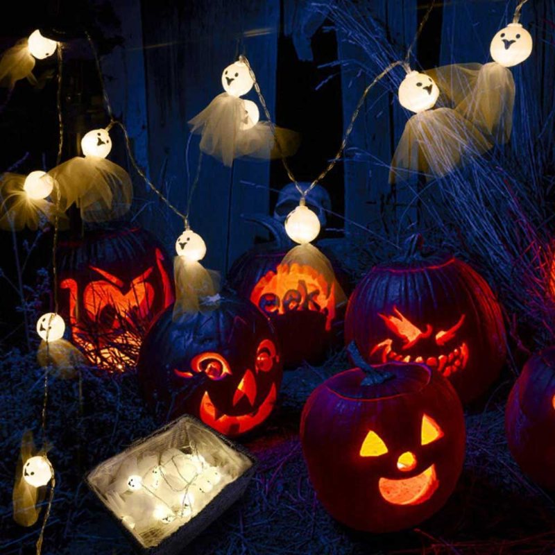 Szkielet Dekoracja Na Halloween Girlanda Żarówkowa Zasilanie Bateryjne 10m 6m 3m 2m 1m Łańcuchy Świetlne Na Festiwal Impreza Wewnątrz I Na Zewnątrz