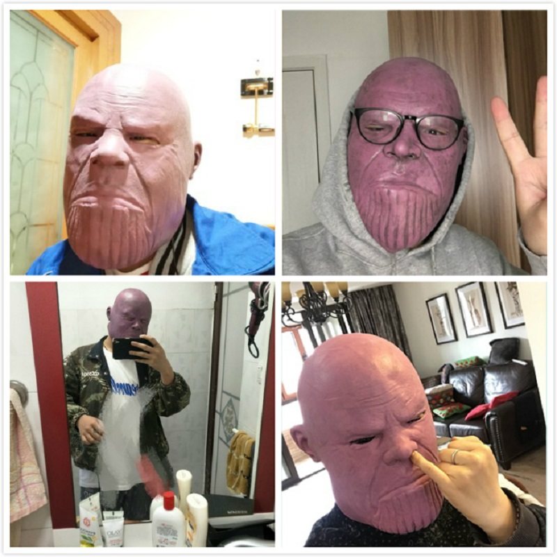 Thanos Maska Lateksowa Występ Na Scenie Kaptur Superbohater Narzędzie Do Cosplay