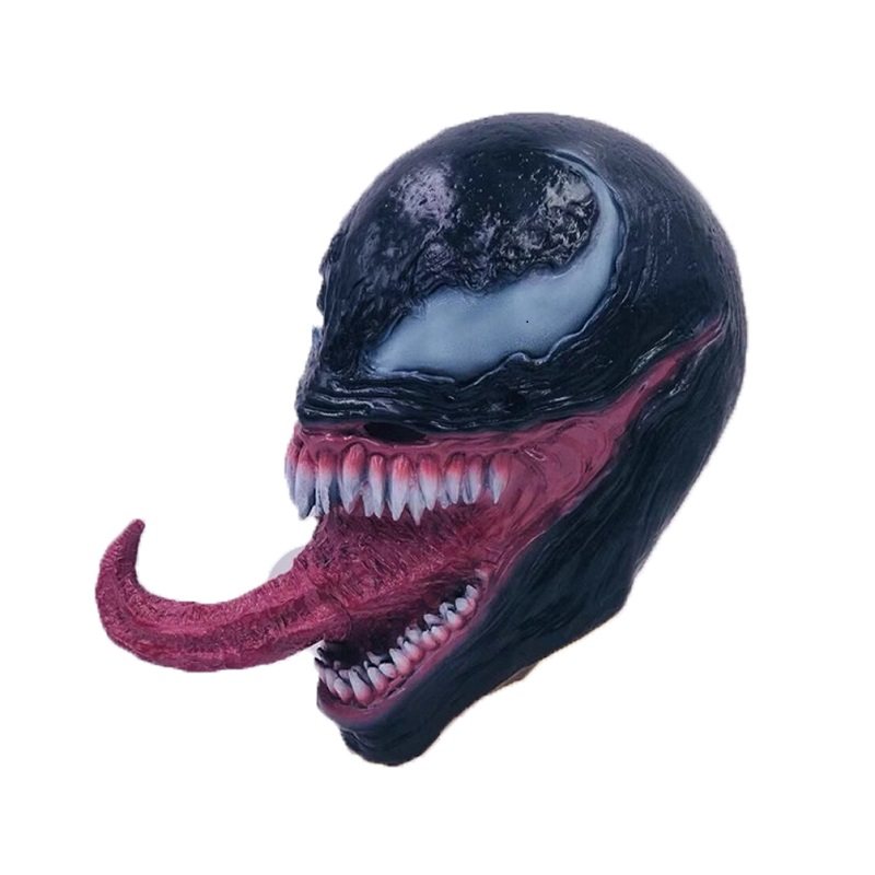 Universe Deluxe Venom Spiderman Maska Lateksowa Kostium Na Halloween Film Cosplay Czarny