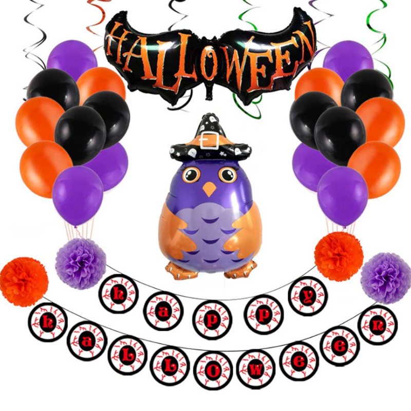 Zestaw Balonów Na Halloween Parodia Czaszka Strona Dekoracja Balon Z Folii Aluminiowej Happy Litery Dekoracyjny