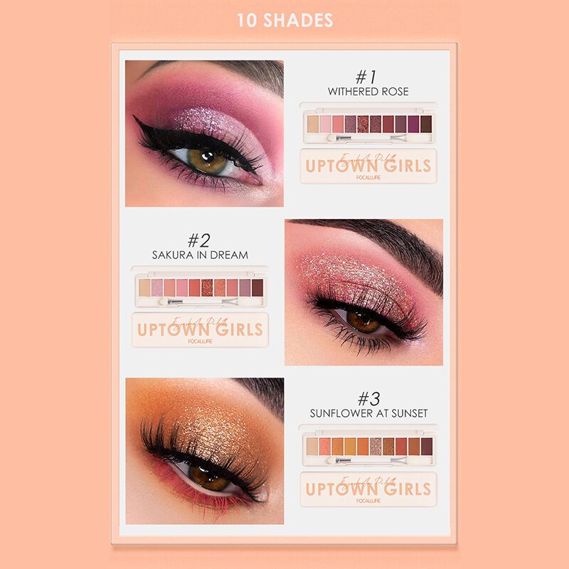 10 Kolorów Paleta Cieni Do Powiek Conceler Matte Shimmer Glitter Wodoodporny Cień Do W Proszku