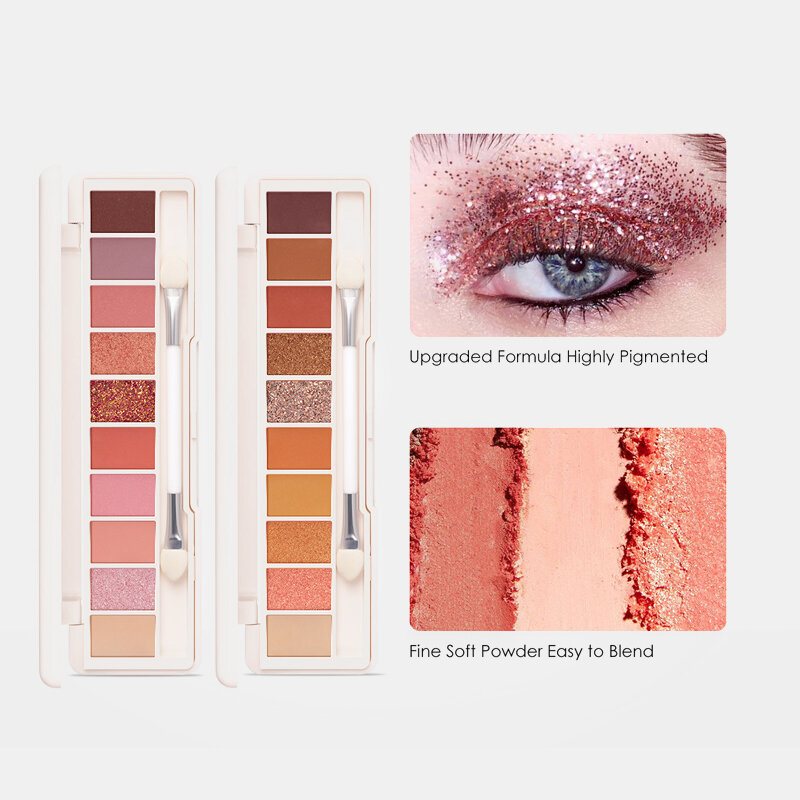 10 Kolorów Paleta Cieni Do Powiek Conceler Matte Shimmer Glitter Wodoodporny Cień Do W Proszku