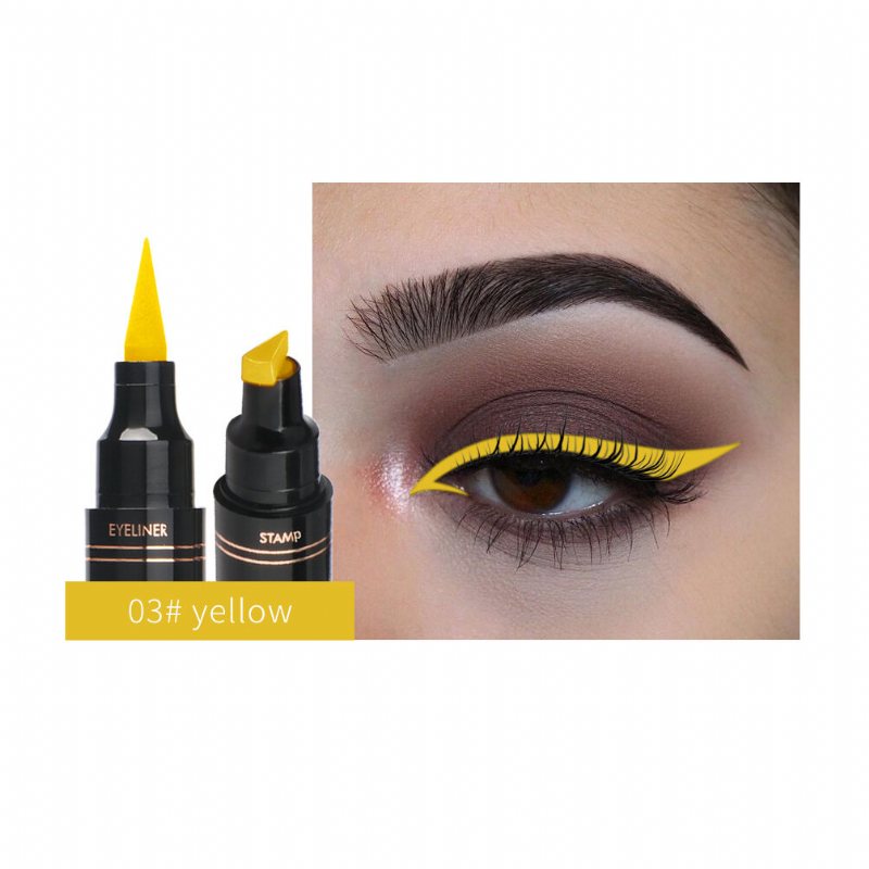 12 Kolorów Double Head Eyeliner Pen Fluorescencyjny Płynny Triangle Stamp Pen Eye Makeup