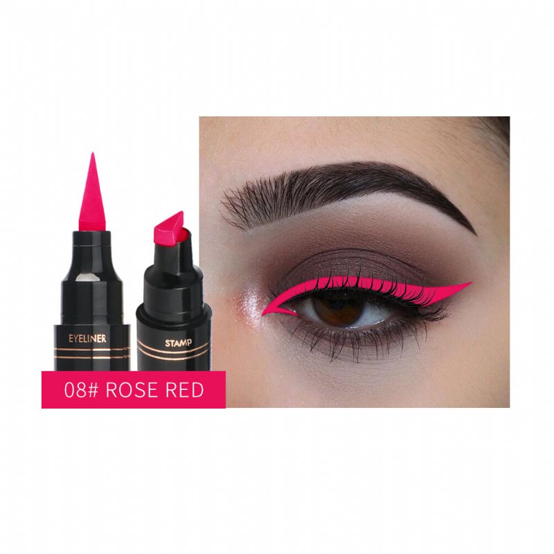 12 Kolorów Double Head Eyeliner Pen Fluorescencyjny Płynny Triangle Stamp Pen Eye Makeup