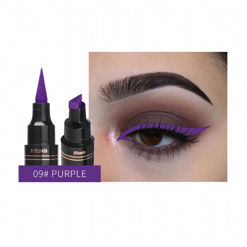 12 Kolorów Double Head Eyeliner Pen Fluorescencyjny Płynny Triangle Stamp Pen Eye Makeup