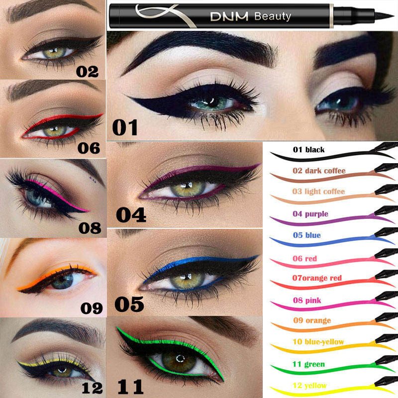 12 Kolorów Eyeliner W Płynie Pen Fluorescencja Długotrwały Wodoodporny Pen Eye Makeup