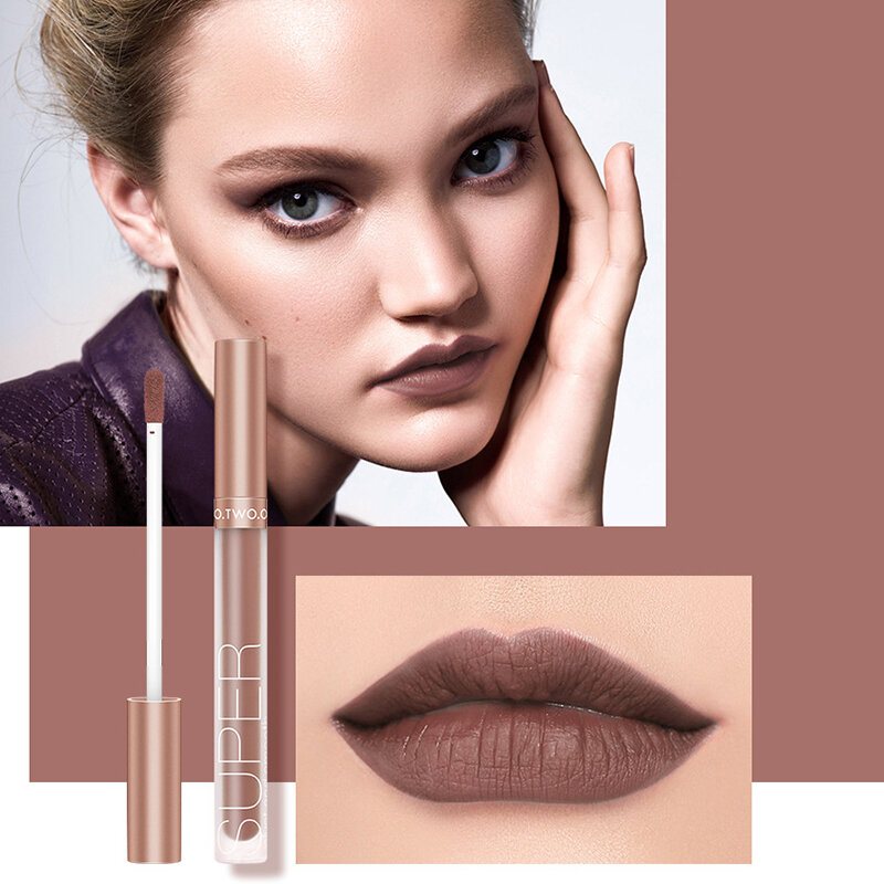 12 Kolorów Velvet Matte Lip Gloss Non-stick Cup Non-fading Lasting Waterproof Liquid Lip Glaze