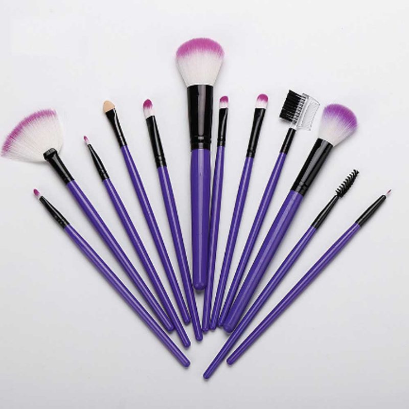 12 Sztuk Zestaw Pędzli Do Makijażu Pędzle Do Do Cieni Do Powiek Korektor Eyeliner Brow Blending Brush Narzędzie Kosmetyczne