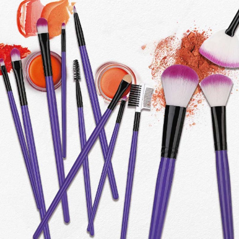 12 Sztuk Zestaw Pędzli Do Makijażu Pędzle Do Do Cieni Do Powiek Korektor Eyeliner Brow Blending Brush Narzędzie Kosmetyczne