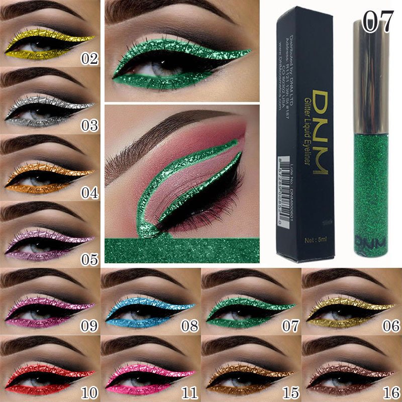 16 Kolorów Błyszczący Perłowy Eyeliner W Płynie Metalowe Cekiny Diamentowy Pen Makijaż Oczu