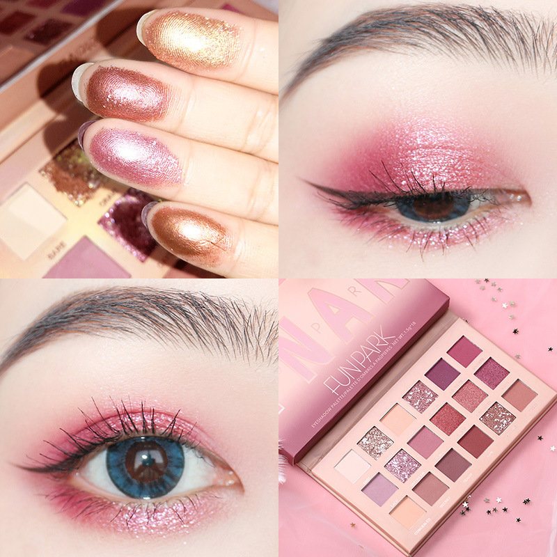 18 Kolorów Desert Rose Pearlescent Shining Matte Cekiny Paleta Cieni Do Powiek Długotrwały Makijaż Oczu