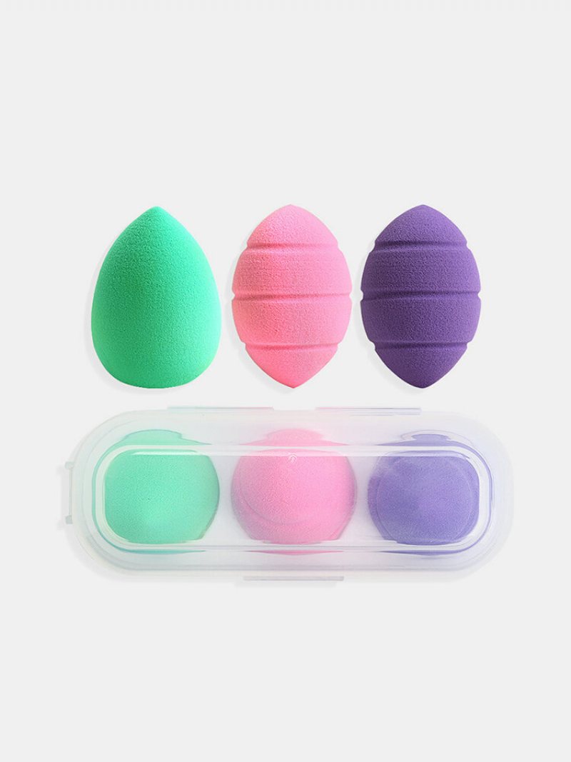 3-częściowy Zestaw Puszek Do Makijażu Wet-dry Dwufunkcyjny Przyrząd Do Beauty Egg