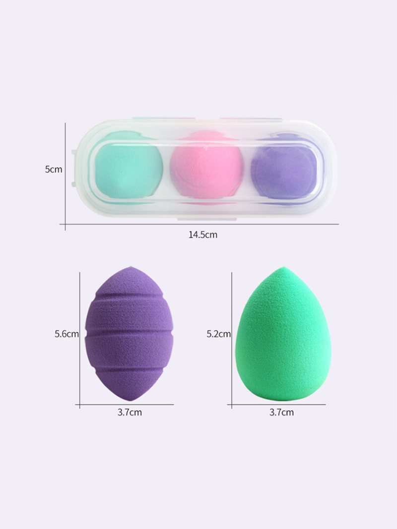 3-częściowy Zestaw Puszek Do Makijażu Wet-dry Dwufunkcyjny Przyrząd Do Beauty Egg