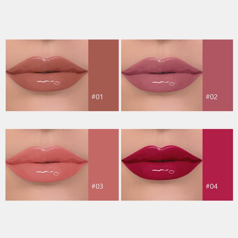 4 Szt. Zestawy Błyszczyków W Płynie Natural Moisturizer Wodoodporny Nieprzywierający Kubek Matte Mirror Lip Glaze Kit