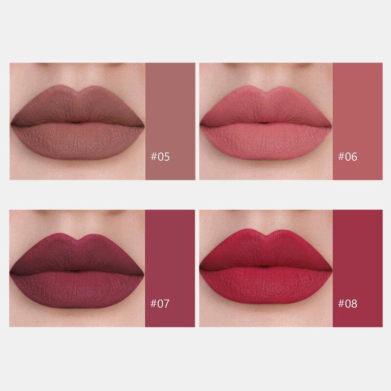 4 Szt. Zestawy Błyszczyków W Płynie Natural Moisturizer Wodoodporny Nieprzywierający Kubek Matte Mirror Lip Glaze Kit