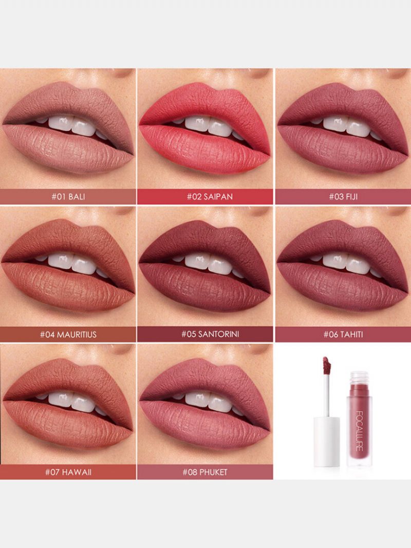 8 Kolorów Matte Lip Glaze Wodoodporny Nieprzywierający Kubek Non Fade Lip Gloss