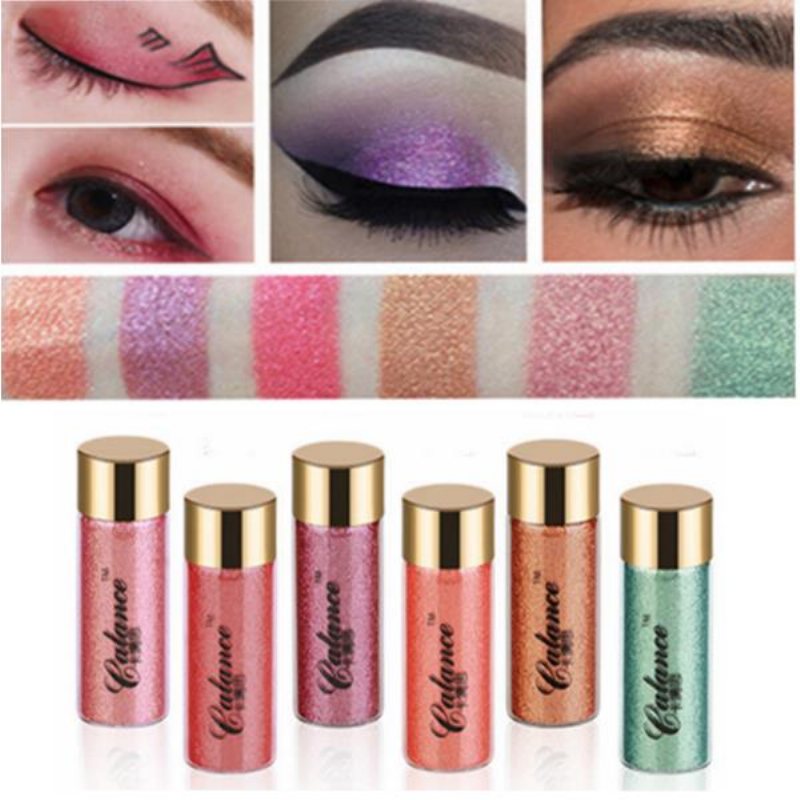 Calance Diamond Mermaid Glitter Eyeshadow Flash Powder Pigment Wodoodporny Długotrwały 6 Kolorów