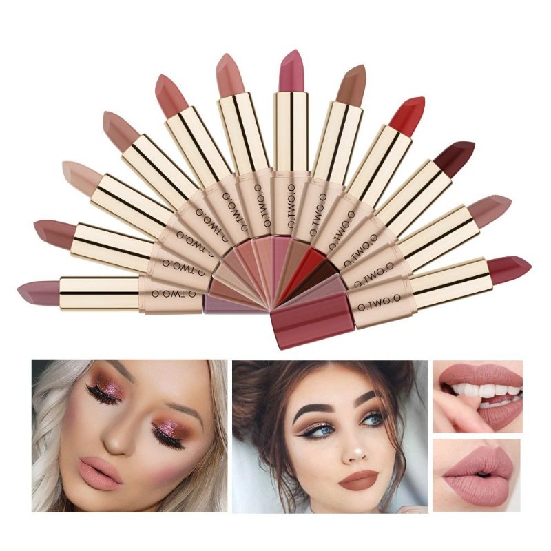 Dwugłowicowa Naturalna Długotrwała Szminka Non-stick Cup Matte Lip Gloss 2in1 Lipstick Lip Makeup