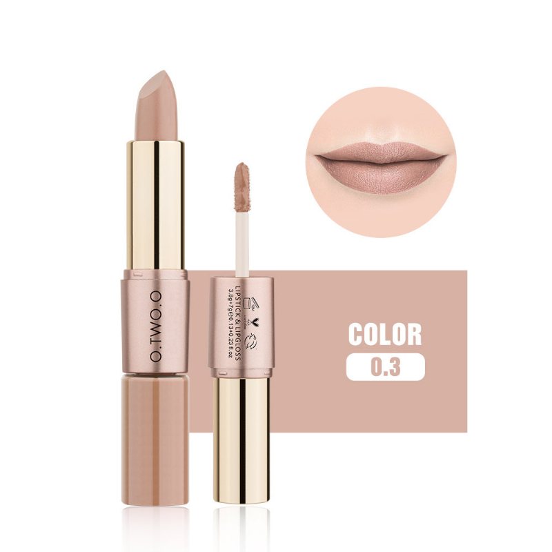 Dwugłowicowa Naturalna Długotrwała Szminka Non-stick Cup Matte Lip Gloss 2in1 Lipstick Lip Makeup