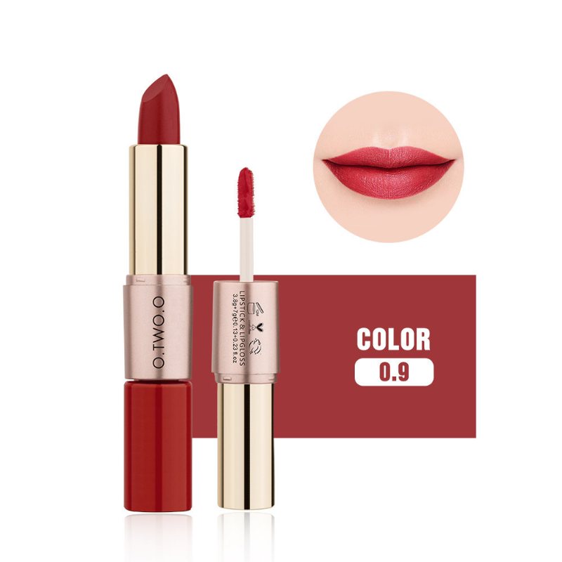 Dwugłowicowa Naturalna Długotrwała Szminka Non-stick Cup Matte Lip Gloss 2in1 Lipstick Lip Makeup