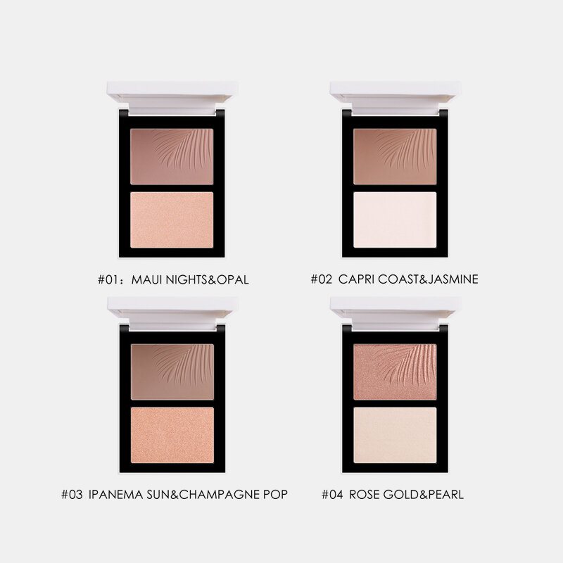 Dwukolorowa Kombinowana Paleta Rozświetlaczy Shadow Nose Powder Face Makeup