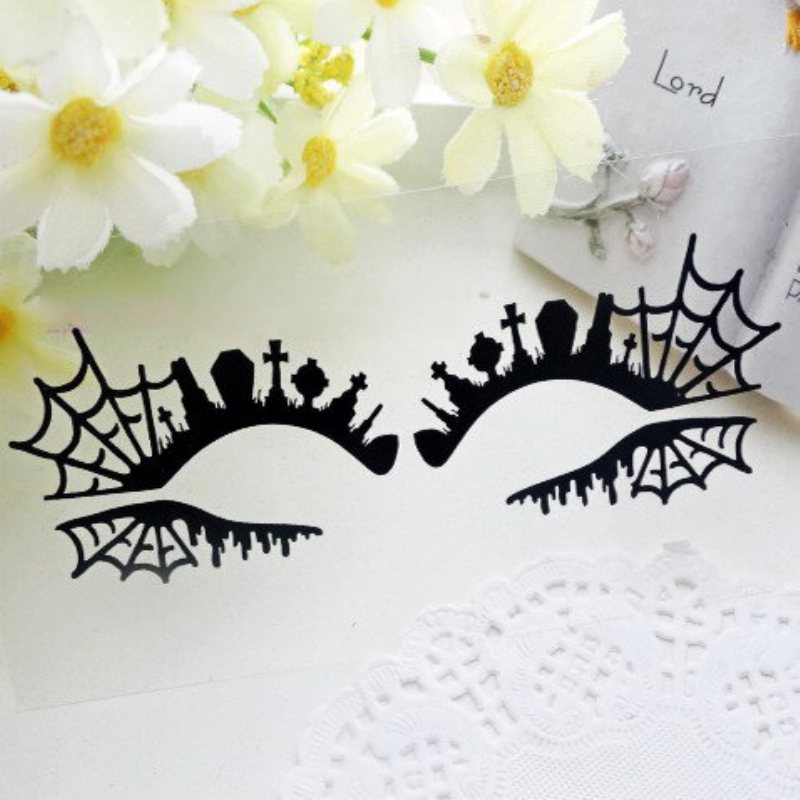 Halloween Artystyczne Naklejki Na Oczy Pajęczyna Drążą Papier Do Cięcia Makijażu Eyeliner Mask