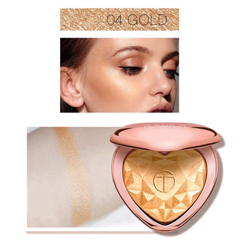 Heart Shimmer Highlighters Palette Lasting Glow Rozświetlacz W Proszku Do Makijażu Twarzy 3d