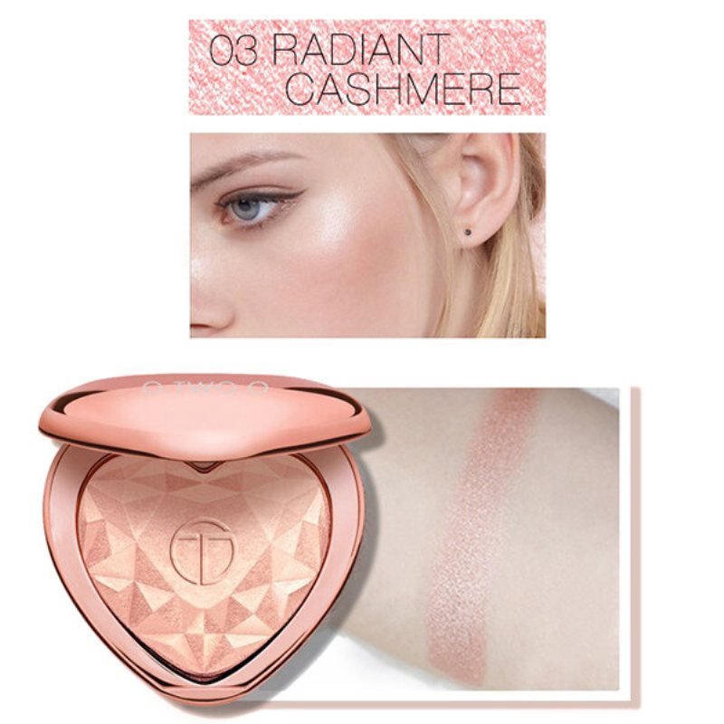 Heart Shimmer Highlighters Palette Lasting Glow Rozświetlacz W Proszku Do Makijażu Twarzy 3d