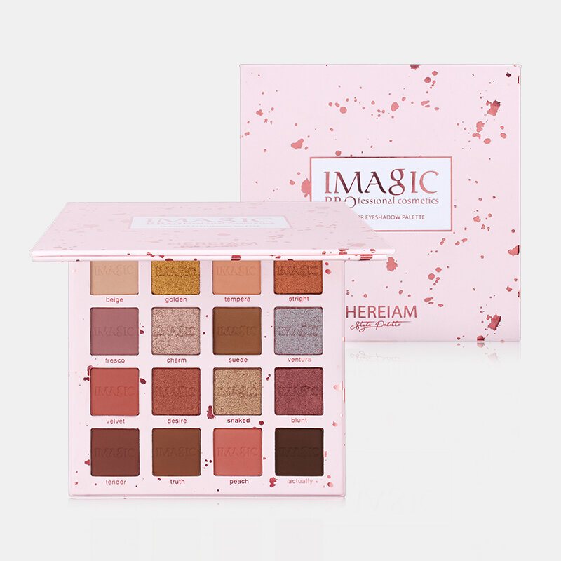 Imagic Charming Glitter Eyeshadow 16 Colors Nude Matte Shimmer Paleta Cieni Do Powiek