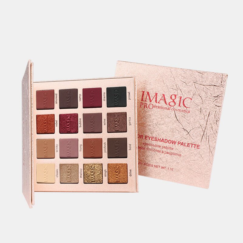 Imagic Charming Glitter Eyeshadow 16 Colors Nude Matte Shimmer Paleta Cieni Do Powiek