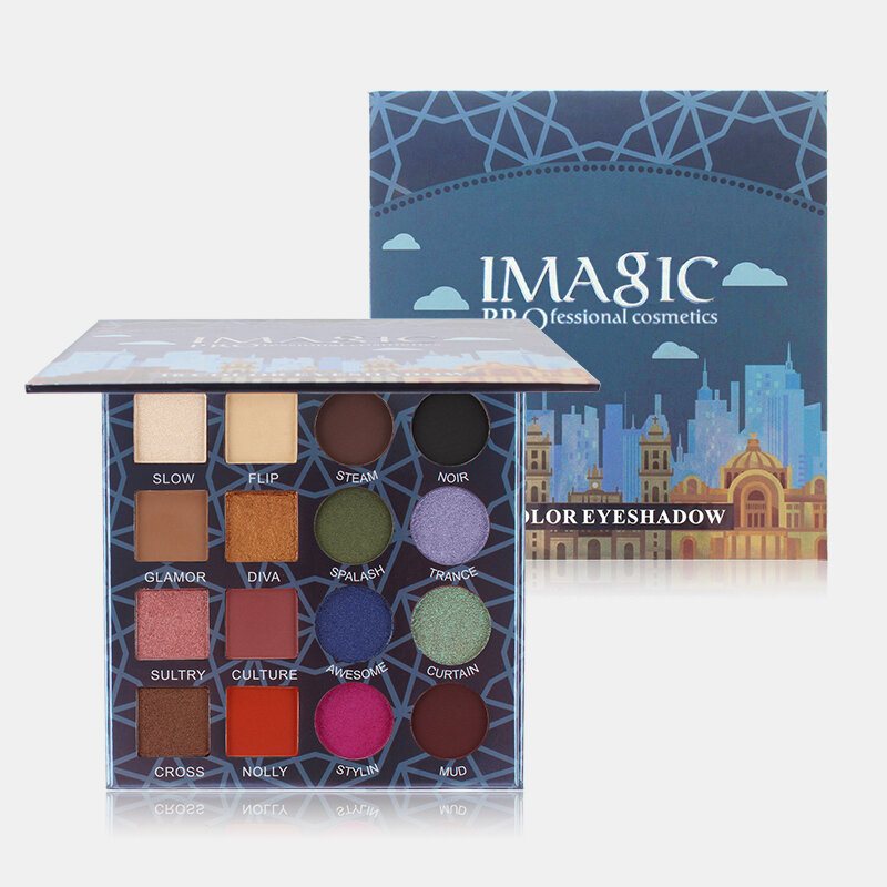 Imagic Professional Shimmer Matte Eyeshadow Palette 16 Kolorów Naturalny Wodoodporny Trwały Cień Do Powiek