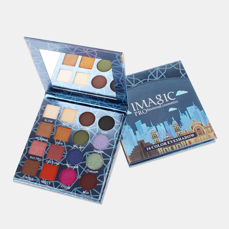 Imagic Professional Shimmer Matte Eyeshadow Palette 16 Kolorów Naturalny Wodoodporny Trwały Cień Do Powiek