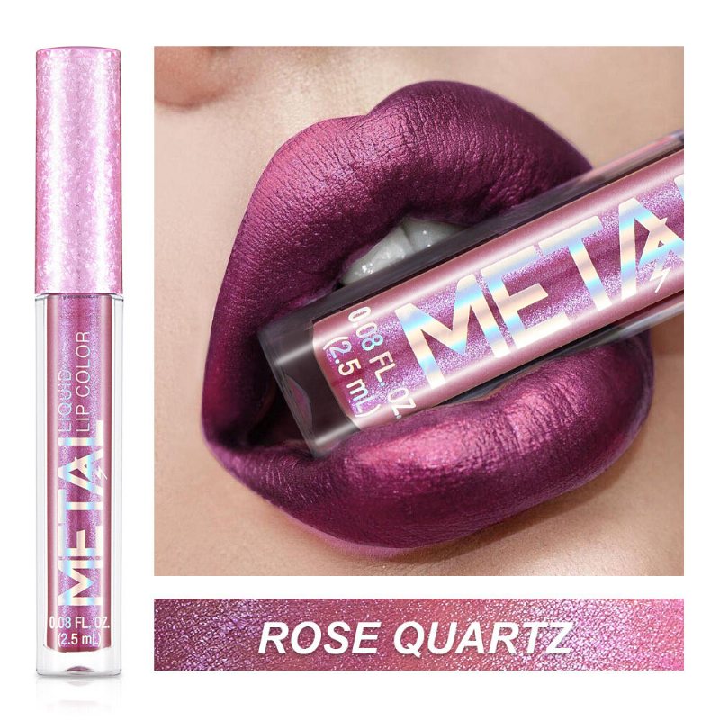 Metal Shimmer Liquid Lipstick Długotrwały Brokatowy Błyszczyk Nieklejący Się Sztyft Do Ust Lip Makeup