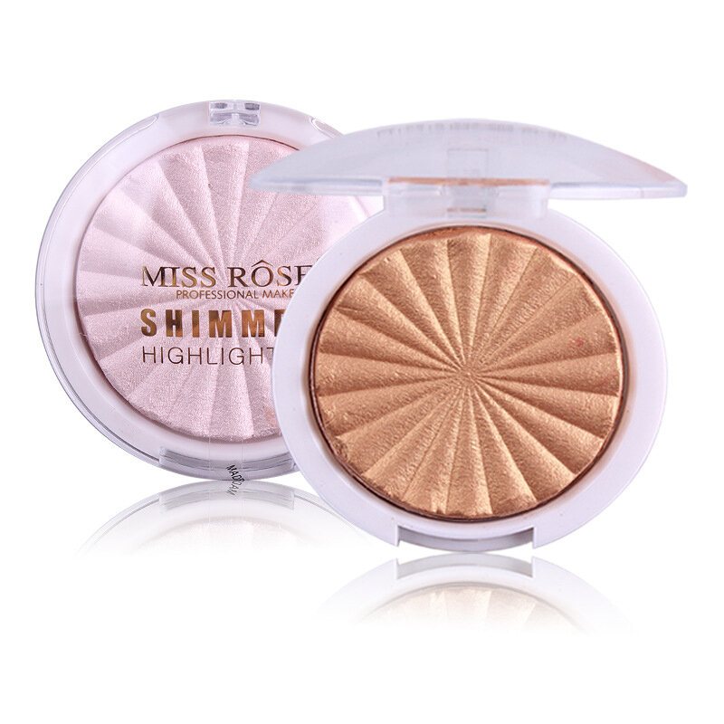 Miss Rose Highlighter Makeup Palette White Gold Shimmer Glow Rozświetlający Puder Cosmeti