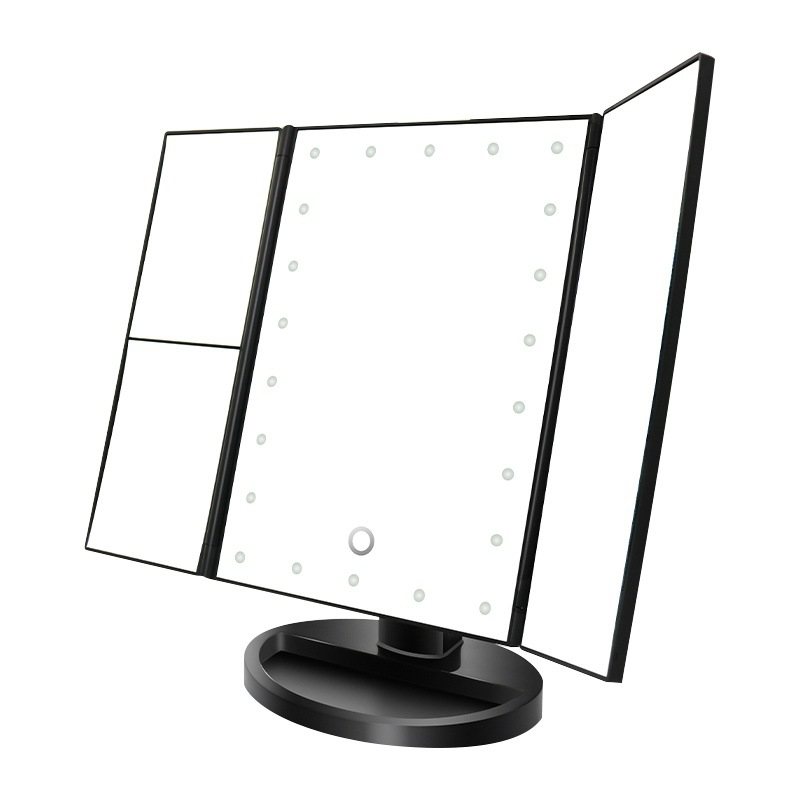 Obrót O 360 ° Ekran Dotykowy Led Lighted Makeup Mirror 2x / 3x / Powiększenie Vanity Lusterka Kosmetyczne