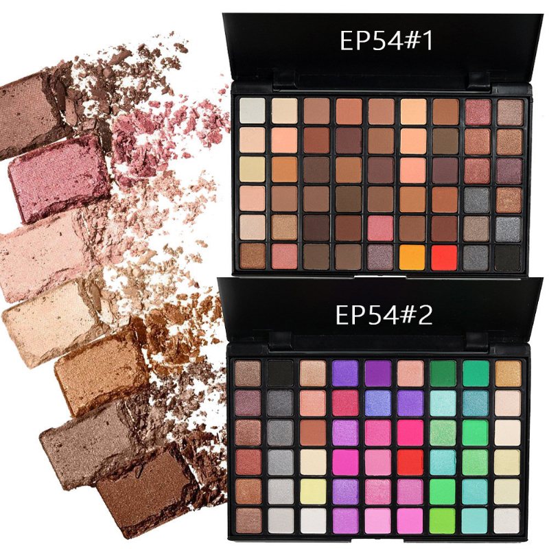 Popfeel 54 Kolorów Cieni Do Powiek Shimmer Glitter Wodoodporny Naturalny Matowy Cień Do Paleta