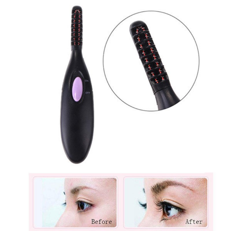 Przenośna Elektryczna Zalotka Podgrzewana Szczotka Do Rzęs Rzęsy Curling Makeup Cosmetic Tool