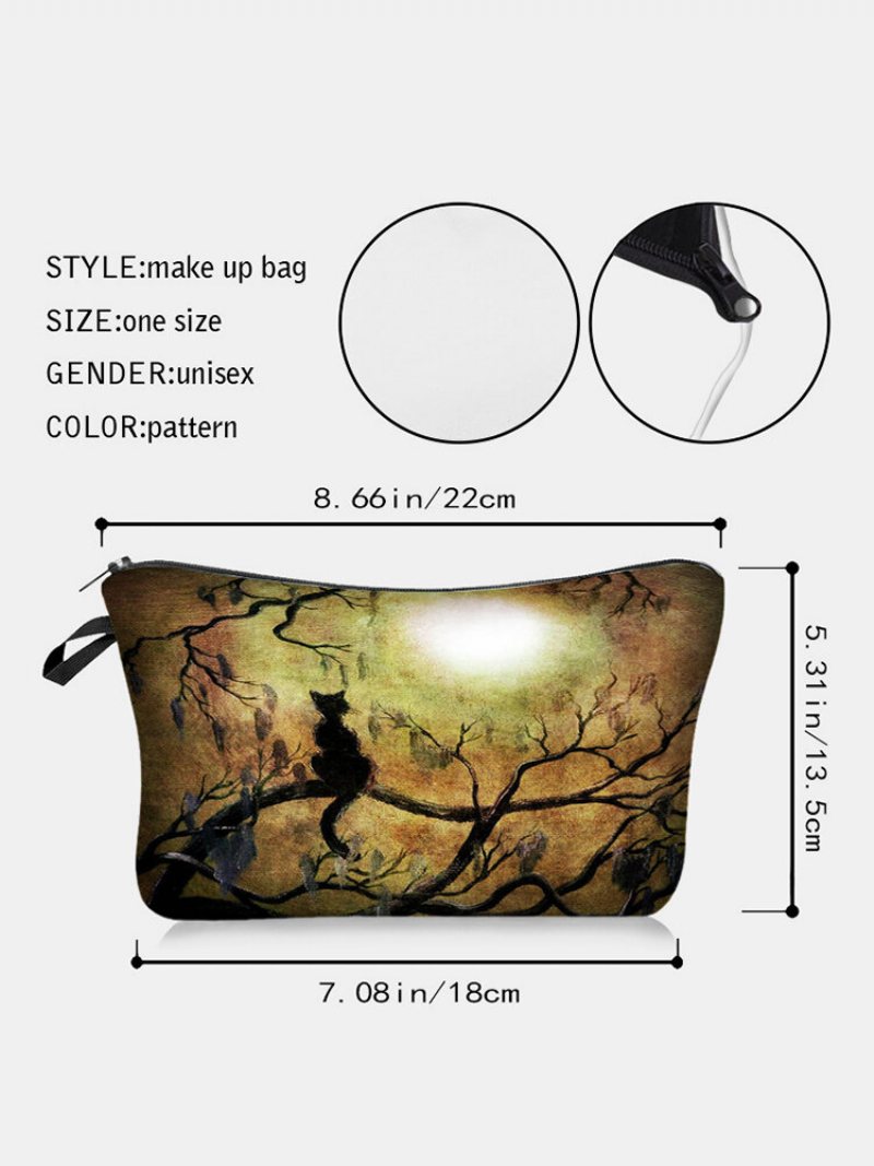 Przenośna Torba Do Makijażu Z Nadrukiem Księżyca Travel Women Wash Bag Storage Bag