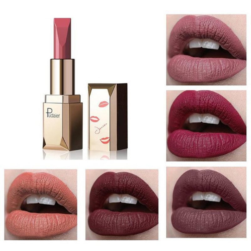 Pudaier Matte Velvet Pomadka Nawilżająca Witamina E Lips Red Lip Make Up Cosmetic