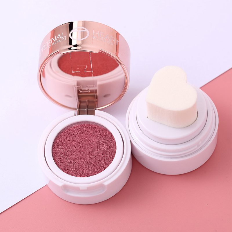 Słodka Śliczna Poduszka Powietrzna W Kształcie Serca Rumieniec Nawilżający Nude Makeup Natural Color Blush Face