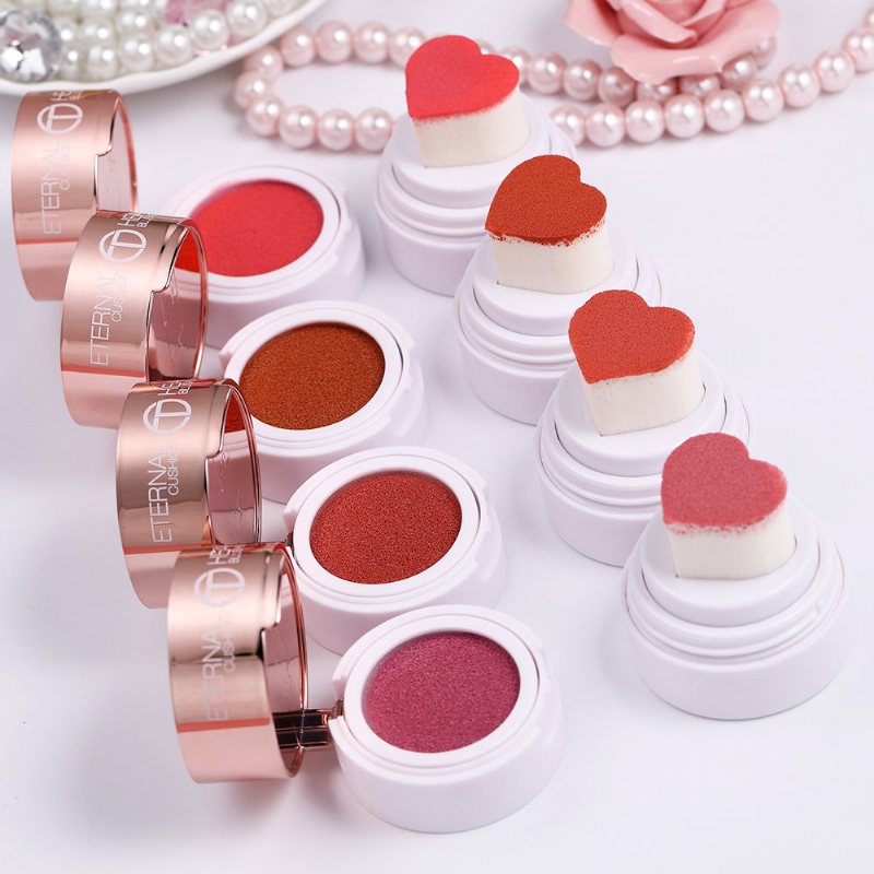 Słodka Śliczna Poduszka Powietrzna W Kształcie Serca Rumieniec Nawilżający Nude Makeup Natural Color Blush Face