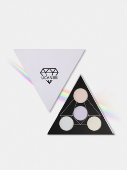 Ucanbe Triangle Eyeshadow Palette Makeup Glow Highlighter Shimmer Face Brighten