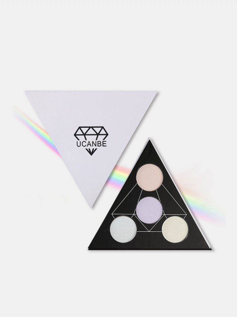 Ucanbe Triangle Eyeshadow Palette Makeup Glow Highlighter Shimmer Face Brighten