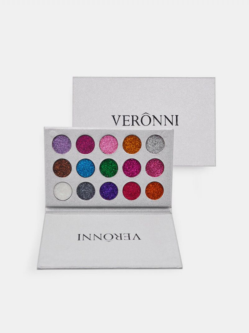 Veronni 15 Paleta Kolorowych Cieni Do Powiek Z Brokatem Diamond Rainbow Make Up Cosmetic Pressed Glitters Eye Sh