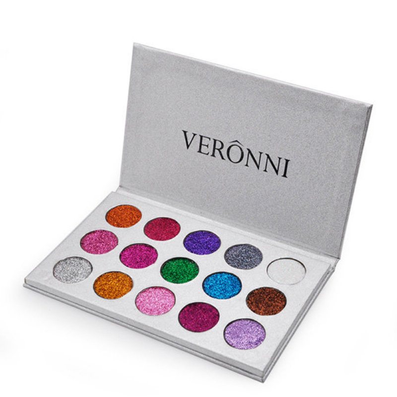 Veronni 15 Paleta Kolorowych Cieni Do Powiek Z Brokatem Diamond Rainbow Make Up Cosmetic Pressed Glitters Eye Sh