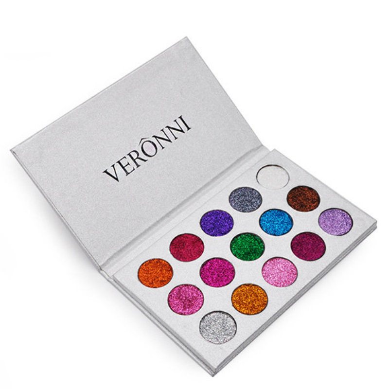 Veronni 15 Paleta Kolorowych Cieni Do Powiek Z Brokatem Diamond Rainbow Make Up Cosmetic Pressed Glitters Eye Sh