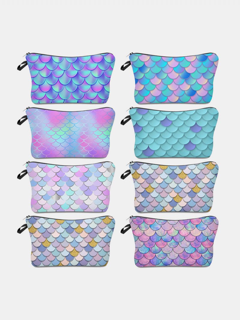 Wielofunkcyjna Przenośna Kosmetyczka Fish Scale Women Travel Wash Storage Bag