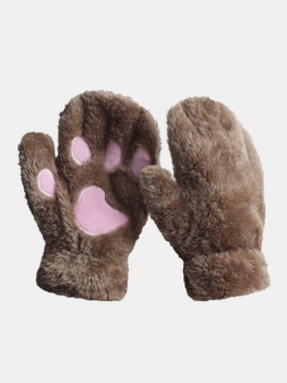 Rękawiczki Cat Claw Pół Palca Ciepłe Pluszowe