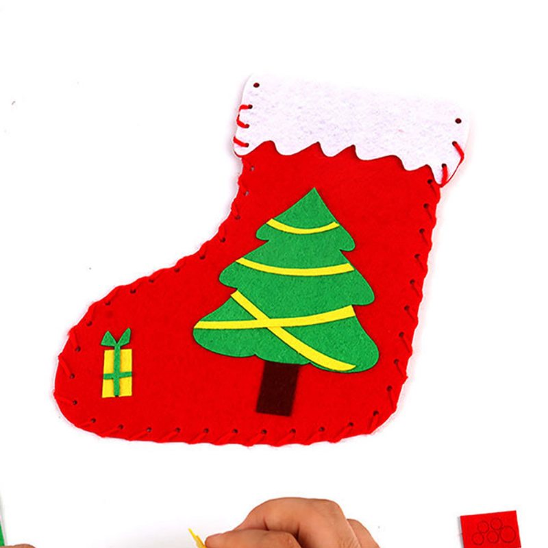 5 Sztuk Zestaw Handmade Boże Narodzenie Pończochy Diy Craft Choinka Santa Snowman Ełk Dla Dzieci Edukacja I Dekoracje Świąteczne